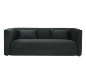 Callie Black Velvet Sofa
