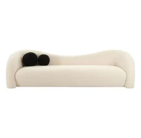 Leonie Beige Faux Shearling 103" Sofa