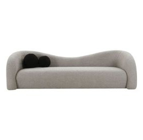 Leonie Grey Faux Shearling 103" Sofa