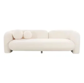 Amelie Cream Faux Fur 91" Sofa