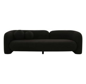 Amelie Black Faux Fur Sofa