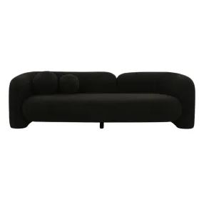 Amelie Black Faux Fur 91" Sofa