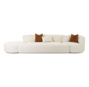 Fickle Cream Boucle 3 Piece Chaise Modular 144" Sofa