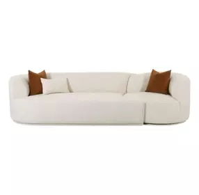 Fickle Cream Boucle 2 Piece Modular LAF 112" Sofa