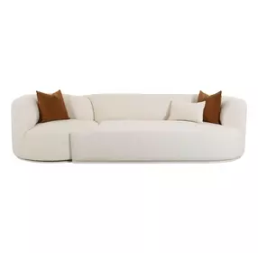 Fickle Cream Boucle 2 Piece Modular RAF 112" Sofa