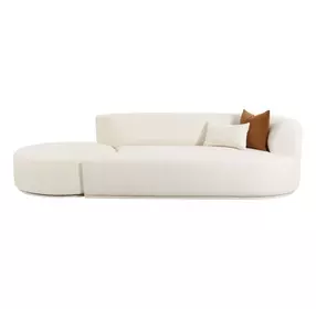 Fickle Cream Boucle 2 Piece Chaise Modular RAF 112" Sofa