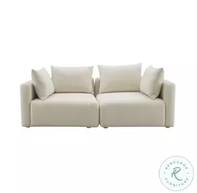 Hangover Cream Linen Loveseat