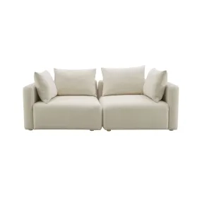 Hangover Cream Linen 81" Loveseat