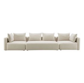 Hangover Cream Linen Long 145" Sofa
