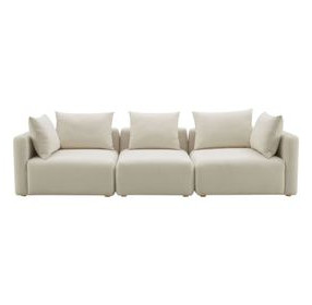 Hangover Cream Linen 113" Sofa