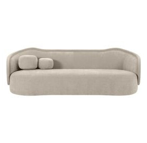 Circe Taupe Textured Velvet 93" Sofa