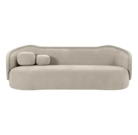 Circe Taupe Textured Velvet 93" Sofa