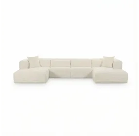 Tarra Cream Performance Fabric 4 Piece Modular Oversized Sectional