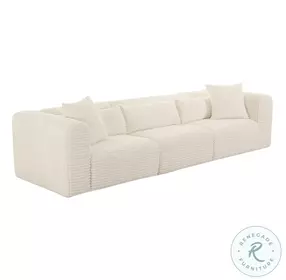 Tarra Fluffy Cream Corduroy Performance Fabric Oversized Modular Sofa