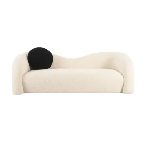 Leonie Beige Faux Sherling 84" Sofa