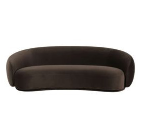 Kendall Chocolate Brown Velvet 90" Sofa