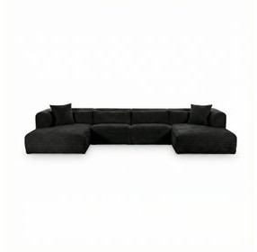 Tarra Black Performance Fabric 4 Piece Modular Oversized Sectional