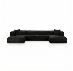 Tarra Black Performance Fabric 4 Piece Modular Oversized Sectional