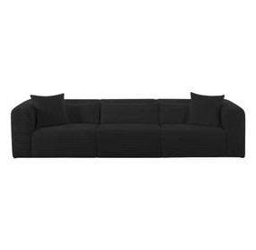 Tarra Black Performance Fabric 118" Sofa