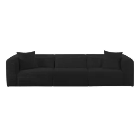 Tarra Black Performance Fabric 118" Sofa