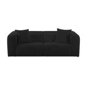 Tarra Black Performance Fabric 86" Loveseat