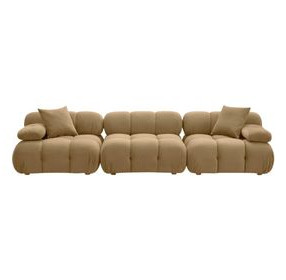 Calliope Cafe Au Lait Performance Velvet Modular 118" Sofa