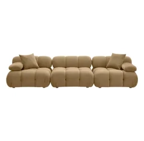 Calliope Cafe Au Lait Performance Velvet Modular 118" Sofa