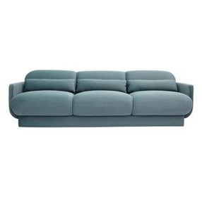 Azalea Powder Blue Velvet 91" Sofa