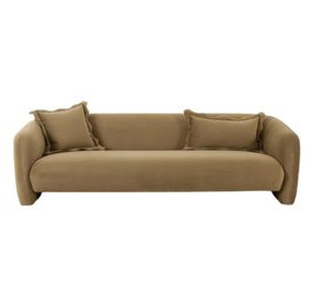 Lou Cafe Au Lait Performance Velvet 91" Sofa