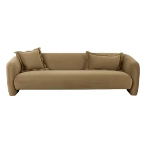 Lou Cafe Au Lait Performance Velvet 91" Sofa