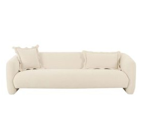 Lou Sandstone Textured Performance Fabric 91" Sofa