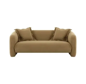 Lou Cafe Au Lait Performance Velvet 72" Loveseat