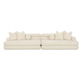 Lulu Cream Boucle Modular 141" Sofa