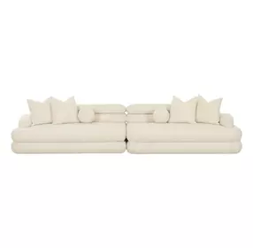 Lulu Cream Boucle Modular 141" Sofa