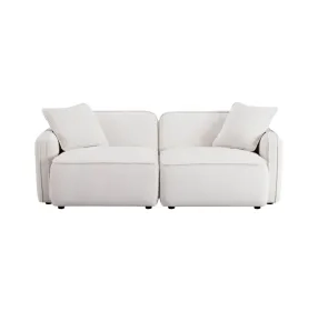 Travie White Sand Performance Corduroy Velvet Modular 78" Loveseat