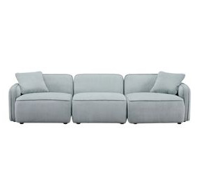 Travie Sea Foam Performance Corduroy Velvet Modular 112" Sofa