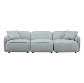 Travie Sea Foam Performance Corduroy Velvet Modular 112" Sofa