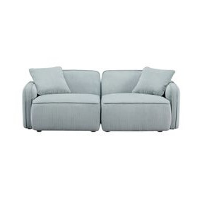 Travie Sea Foam Performance Corduroy Velvet Modular 78" Loveseat