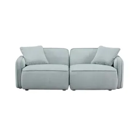 Travie Sea Foam Performance Corduroy Velvet Modular 78" Loveseat