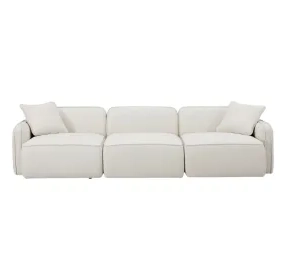 Travie Sand Upcycled Linen Modular 112" Sofa