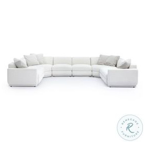 Perry Cream Chenille 114" Modular Large U-Sectional