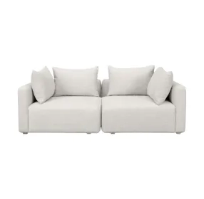Hangover Cream Heavy Textured Fabric 81" Loveseat