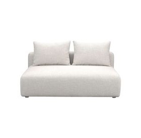 Hangover Cream Heavy Textured Fabric Modular 64" Loveseat