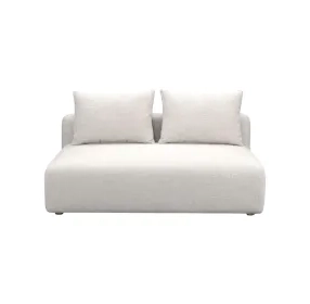 Hangover Cream Heavy Textured Fabric Modular 64" Loveseat