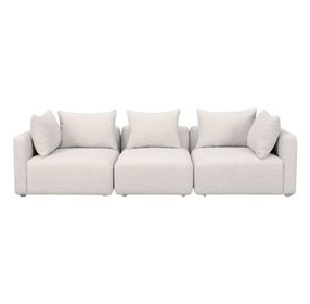 Hangover Cream Heavy Textured Fabric 112" Sofa