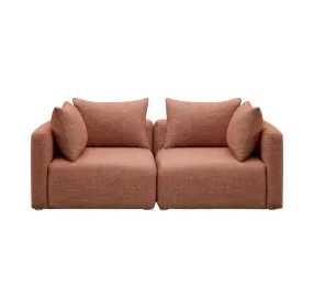 Hangover Sedona Red Textured Fabric 81" Loveseat