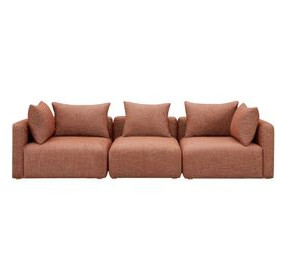 Hangover Sedona Red Textured Fabric 112" Sofa