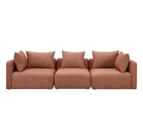 Hangover Sedona Red Textured Fabric 112" Sofa