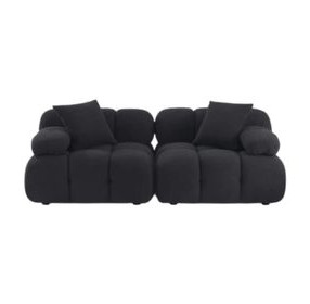 Calliope Black Modular 79" Loveseat