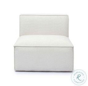 Mindy Cream Chenille Basketweave Armless Chair